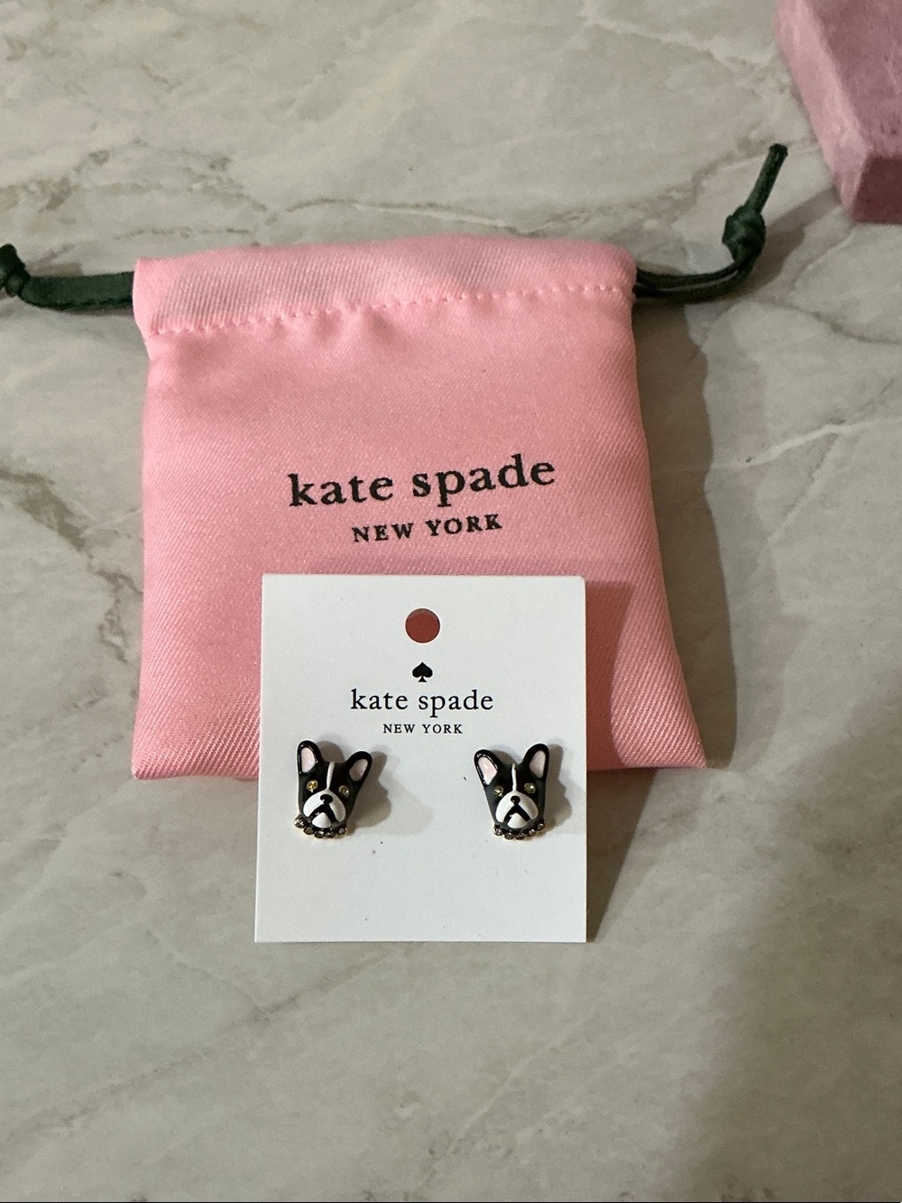 kate spade Black and White Frenchie Stud Earrings. Absolutely adorable ☺️
